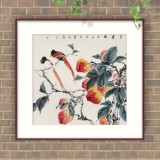 【已售】陳薪名 四尺斗方《多壽圖》中美協會員第六屆全國花鳥畫展金獎獲得者
