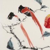 【已售】陳薪名 四尺斗方《多壽圖》中美協會員第六屆全國花鳥畫展金獎獲得者