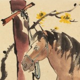 【已售】曹建濤 四尺三開《駿馬》 獨具特色水墨人物畫家（ 詢價）