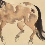 【已售】曹建濤 四尺三開《神駿》 獨具特色水墨人物畫家