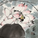 陳薪名《荷風(fēng)清遠(yuǎn)》中美協(xié)會員 第六屆全國花鳥畫展金獎獲得者