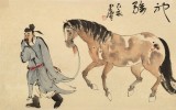 【已售】曹建濤 四尺三開《神駿》 獨具特色水墨人物畫家