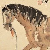 【已售】曹建濤 四尺三開《神駿》 獨具特色水墨人物畫家