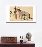 【已售】曹建濤 四尺三開《駿馬》 獨具特色水墨人物畫家（ 詢價）