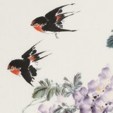 【已售】陳薪名《紫氣東來》中美協會員 第六屆全國花鳥畫展金獎獲得者