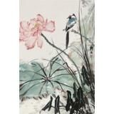【已售】陳薪名《荷韻幽香》中美協會員 第六屆全國花鳥畫展金獎獲得者