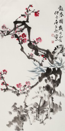 庾超然 三尺《報春圖》 黃鶴樓書畫院院長
