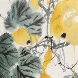 【已售】陳薪名《五福臨門》中美協會員 第六屆全國花鳥畫展金獎獲得者