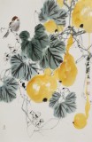 【已售】陳薪名《五福臨門》中美協會員 第六屆全國花鳥畫展金獎獲得者