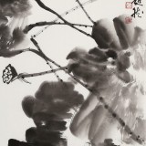 庾超然 三尺《荷風圖》 黃鶴樓書畫院院長