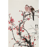 【已售】陳薪名《梅開五福》中美協會員 第六屆全國花鳥畫展金獎獲得者