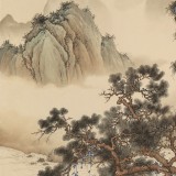 【已售】吳顯剛 《泛舟松泉圖》 貴州七星關美協主席