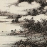 【已售】吳顯剛 四尺斗方《江上云起圖》 貴州七星關(guān)美協(xié)主席