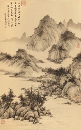 【已售】吳顯剛 四尺三開《林泉高致》 貴州七星關美協(xié)主席