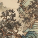 【已售】吳顯剛 《泛舟松泉圖》 貴州七星關美協主席