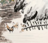 【已售】何一鳴 四尺三開《福喜臨門》