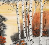 【已售】何一鳴 四尺斗方《旭日東升》 冰雪畫派畫家 師從于志學