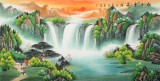 【已售】吳東 四尺《旭日東升》 著名易經風水畫家