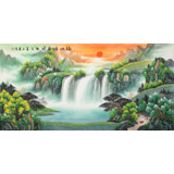 【已售】吳東 四尺《福地安居圖》 著名易經風水畫家