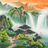 【已售】吳東 四尺《旭日東升》 著名易經風水畫家