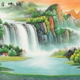 【已售】吳東 小六尺《福地安居圖》 著名易經(jīng)風(fēng)水畫家