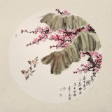 鄒本財 團扇《雙美圖》 公主嶺市美協常務副主席