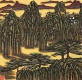 原中文聯編輯部主任 閻世宏 四尺斗方《黃山》（詢價）