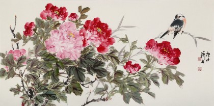 【已售】陳薪名 三尺《花開富貴》中美協會員 第六屆全國花鳥畫展金獎獲得者