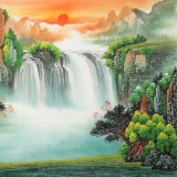 【已售】吳東 四尺《旭日東升》 著名易經風水畫家