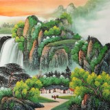 【已售】吳東 小六尺《寶地生金》 著名易經風水畫家