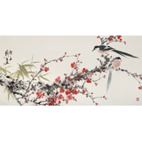 【已售】陳薪名 三尺《喜上眉梢》中美協會員 第六屆全國花鳥畫展金獎獲得者