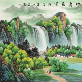 【已售】吳東 小六尺《福地安居圖》 著名易經(jīng)風(fēng)水畫家