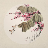 鄒本財 團扇《雙美圖》 公主嶺市美協常務副主席