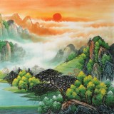 【已售】吳東 小六尺《福地安居圖》 著名易經(jīng)風(fēng)水畫家