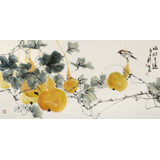 【已售】陳薪名 三尺《福祿長遠》中美協會員 第六屆全國花鳥畫展金獎獲得者