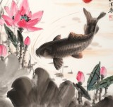 【已售】何一鳴 四尺三開《連年有余》