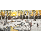 【已售】何一鳴 四尺《旭日東升》 冰雪畫派畫家 師從于志學