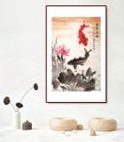 【已售】何一鳴 四尺三開《連年有余》