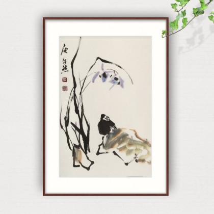 【已售】庾超然 四尺三開(kāi)《幽蘭》 黃鶴樓書(shū)畫(huà)院院長(zhǎng)