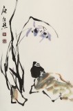 【已售】庾超然 四尺三開(kāi)《幽蘭》 黃鶴樓書(shū)畫(huà)院院長(zhǎng)