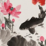 【已售】何一鳴 四尺三開《連年有余》
