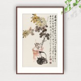 庾超然 四尺三開《秋菊芬芳》 黃鶴樓書畫院院長