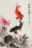 【已售】何一鳴 四尺三開《連年有余》