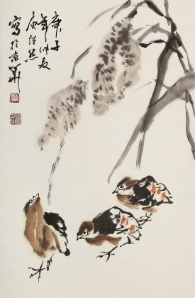 【已售】庾超然 四尺三開《平安圖》 黃鶴樓書畫院院長