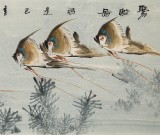 【已售】呂俊成 六尺對開《聚財圖》 安徽省美術家協會會員