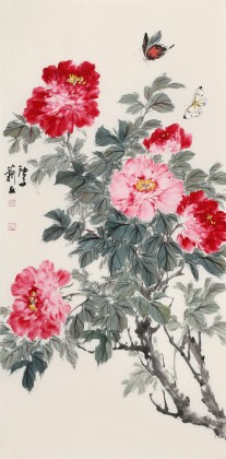 【已售】陳薪名 三尺《花開富貴》中美協會員 第六屆全國花鳥畫展金獎獲得者
