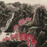 【已售】何彥超小六尺《春風如期到家山》河南省美協 中國水墨畫院常務理事