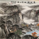 中美協(xié)會(huì)員 曹來(lái)賓 八尺精品山水畫《霞映石林蒼山醉》