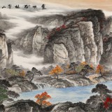 中美協(xié)會(huì)員 曹來(lái)賓 八尺精品山水畫《霞映石林蒼山醉》
