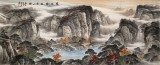 中美協(xié)會(huì)員 曹來(lái)賓 八尺精品山水畫《霞映石林蒼山醉》